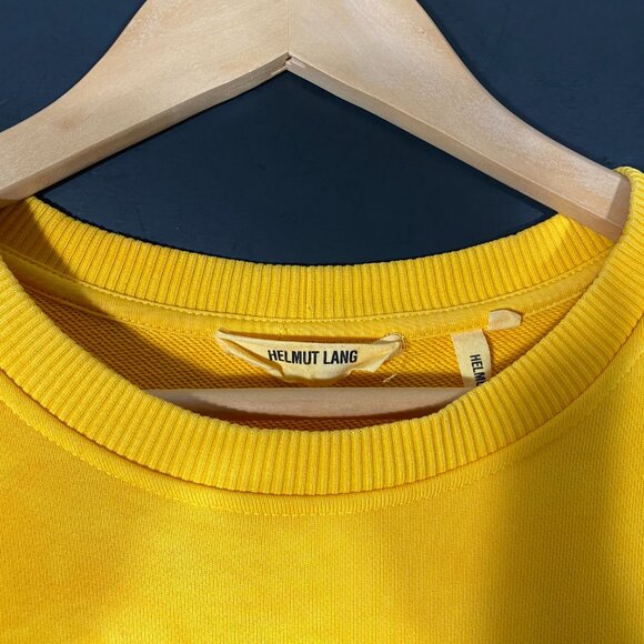 HELMUT LANG AW18/19 TAXI French Terry Crewneck Sweatshirt Yellow men's size M - Picture 4 of 9